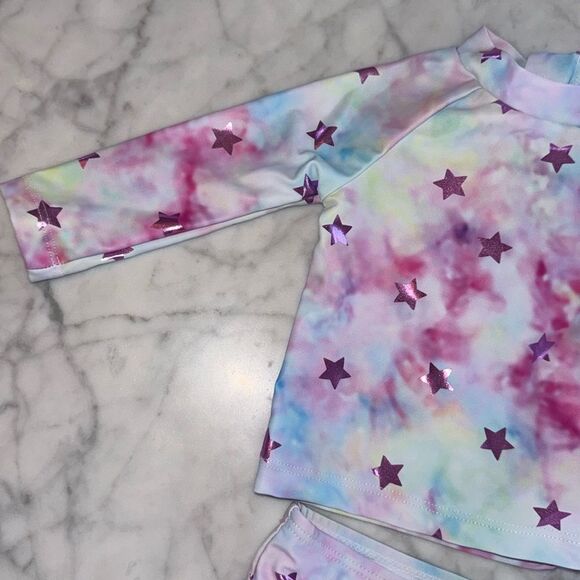 Andy & Evan Tie Dye Rash Guard Set 0/3 - Picture 2 of 9